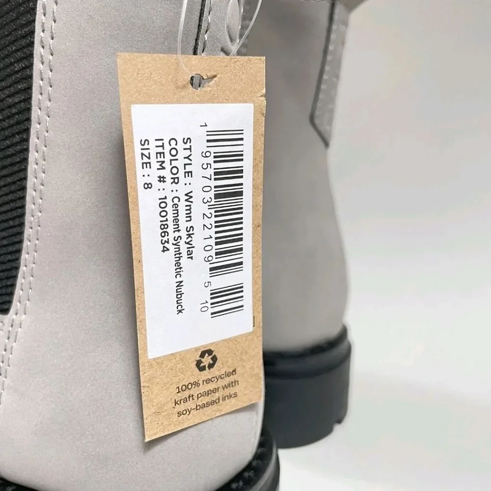 NEW TOMS Cement Skylar Nubuck Chelsea Gray Ankle Boots 6